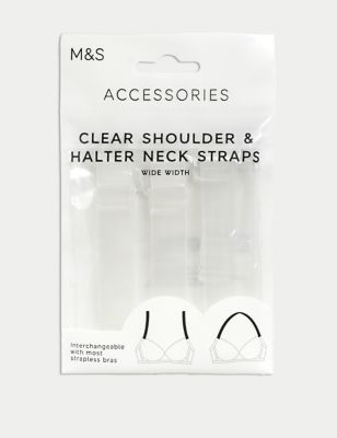 M&S Womens Clear Wide Bra Straps, Clear