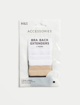 M&S Women's 3pk 3 Hook Bra Extenders - Multi, Multi