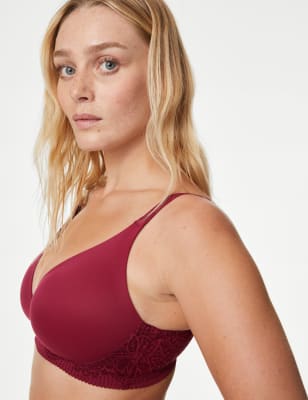 

Womens Body by M&S Body Soft™ Non Wired Plunge Bra A-E - Dark Raspberry, Dark Raspberry