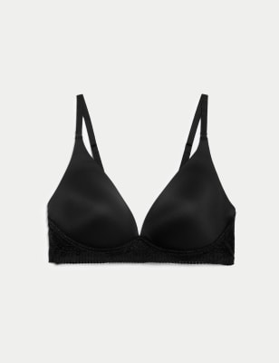 Label teared Bra size it 1a us 30a eu65a black wireless Unpadded (54)cm