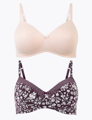 Marks Spencer Pack Of 2 Non Wired Maternity Bra T3 - Buy Marks Spencer Pack  Of 2 Non Wired Maternity Bra T3 online in India