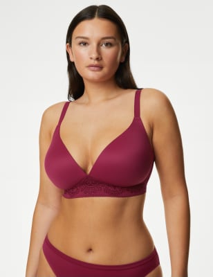 

Womens M&S Collection Body Soft™ - Plunge-BH ohne Bügel (F-H) - Dark Raspberry, Dark Raspberry