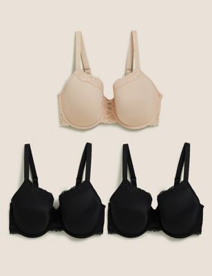 3 Pack Wired T-Shirt Bras F-H - SK