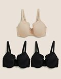 3 Pack Wired T-Shirt Bras F-H