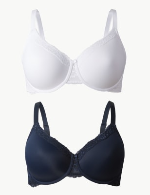 Lot de 2&nbsp;soutiens-gorge ampliformes orn&eacute;s de dentelle Louisa, bonnets embo&icirc;tants E &agrave; I