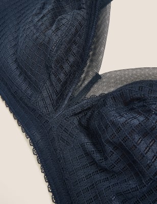 

M&S Collection Corpiño sin aros con encaje geométrico para copa F-HWomens - Navy, Navy