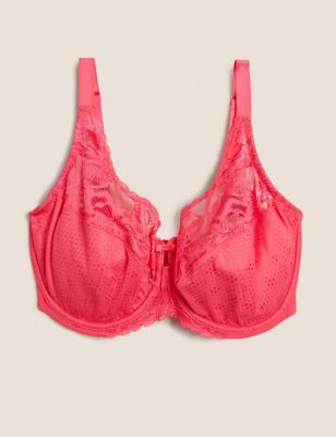 

Womens M&S Collection Wild Blooms Underwired Full Cup Bra F-H - Pink, Pink