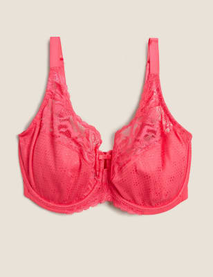 

M&S Collection Sujetador de copa completa con aro de flores salvajes para copa F-HWomens - Pink, Pink