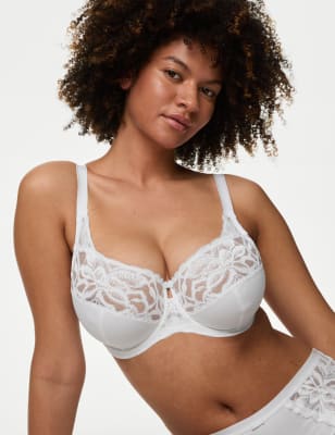 Marks And Spencer Womens M&S Collection Wild Blooms Wired Full Cup Bra F-J - White, White