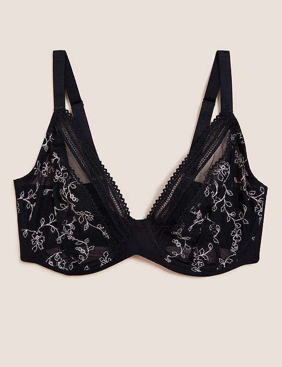 Archive Embroidery Wired Plunge Bra F-H