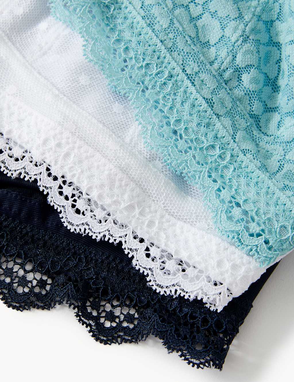 3pk Lace Trim Non Wired Bralettes F-H image 2