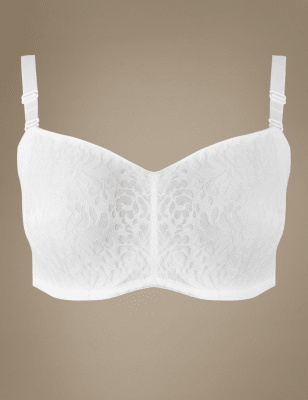 Lace Minimiser Non-Padded Bandeau Bra DD-GG, M&S Collection