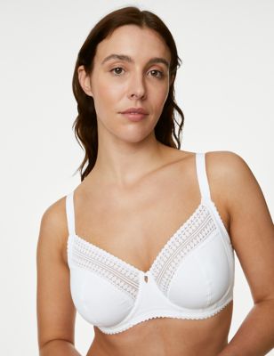 Marks And Spencer Womens M&S Collection Anise Lace Wired Balcony Bra F-H - White, White