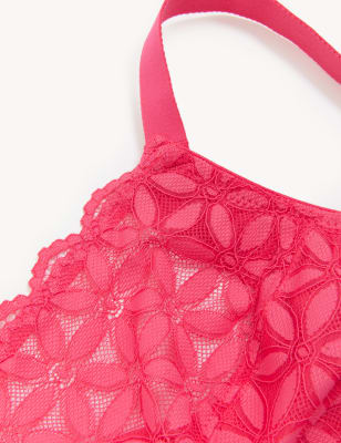 

Womens M&S Collection Lace Non-Padded Bralette F-H - Bright Pink, Bright Pink