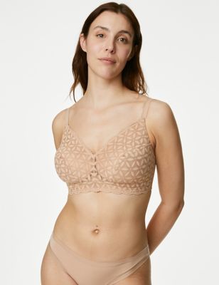 Marks And Spencer Womens M&S Collection Lace Non-Padded Bralette F-H - Rose Quartz, Rose Quartz