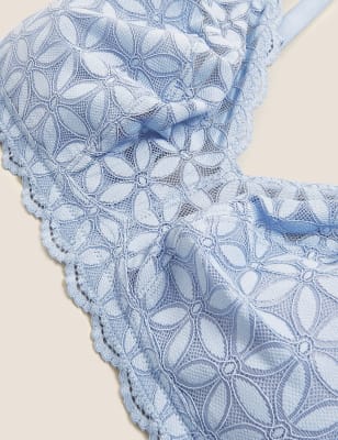

Womens M&S Collection Ungepolsterter leichter BH mit Spitze (F-H) - Medium Blue, Medium Blue
