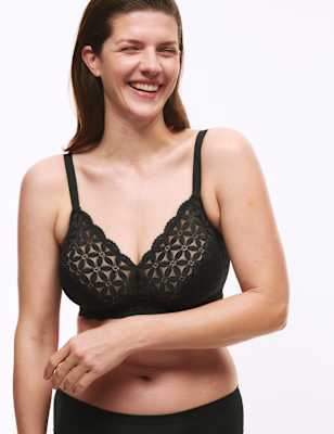 Marks And Spencer Womens M&S Collection Lace Non-Padded Bralette F-H - Black, Black