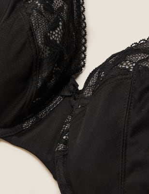 

Womens M&S Collection 3pk Lace Trim Wired Full Cup Bras F-H - Opaline Mix, Opaline Mix
