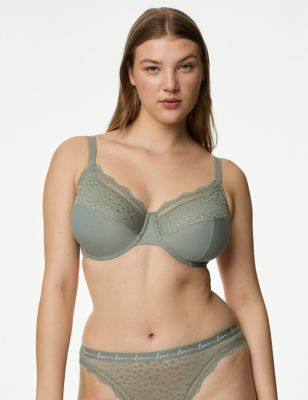 NEW M&S DD PLUS SIZE. FULL CUP - UNDERWIRED WITH NON SLIP STRAPS & LACE  SIZE 44F