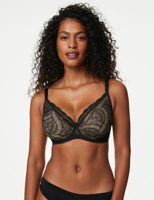 MARKS AND SPENCER full underwire bra 34F Sarah Jacquard black - discontinued  £7.69 - PicClick UK
