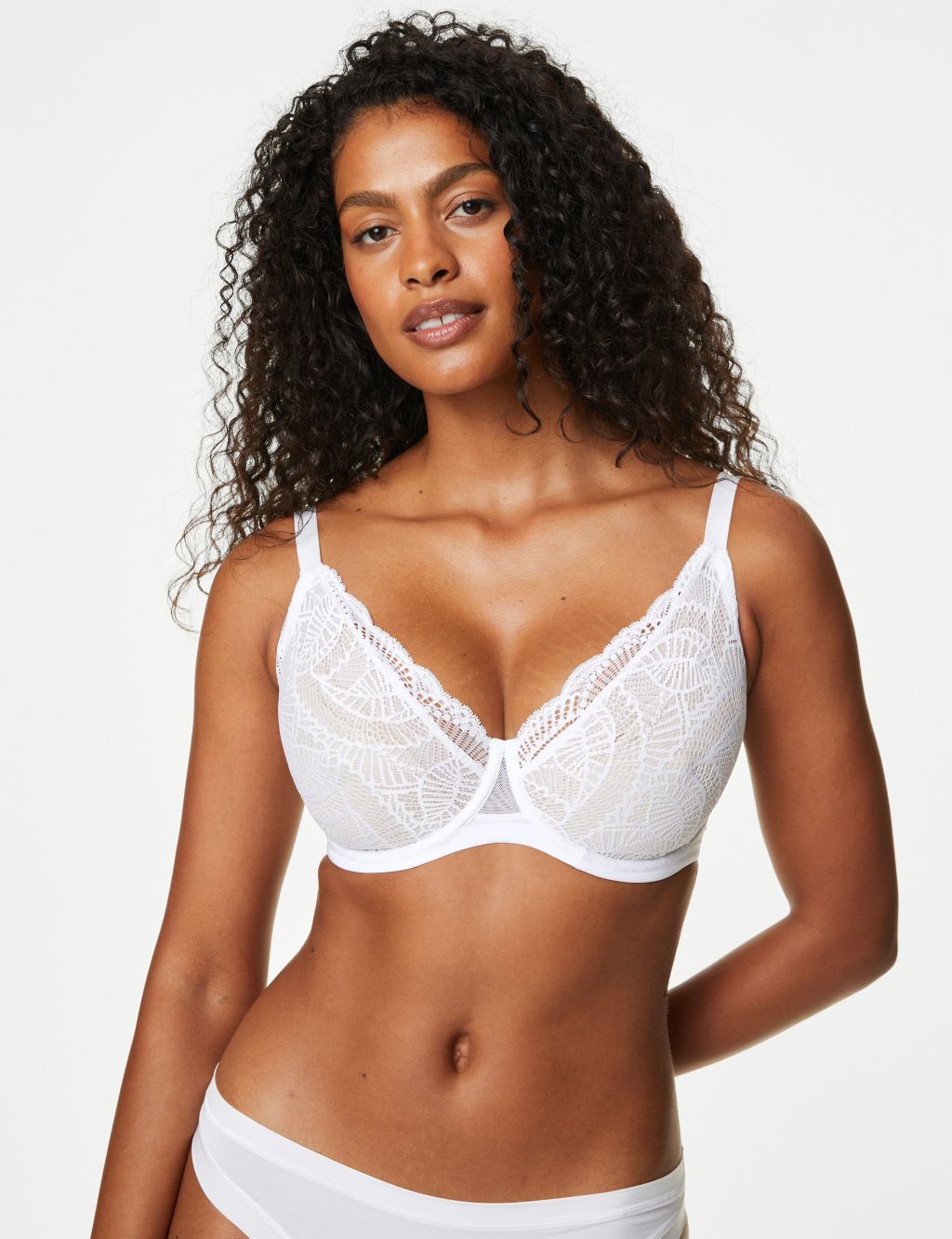 Ladies EX M&S WHITE Floral Embroidered Ligth See Through Wired Full Cup Bra  Size 36 to 42 D,G,F,DD -  Hong Kong