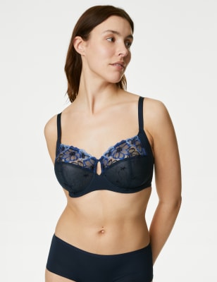 

Womens M&S Collection Embrace Wired Extra Support Bra F-J - Navy, Navy