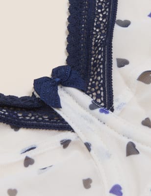 

Womens M&S Collection Printed Mesh Wired Extra Support Bra F-J - Cream Mix, Cream Mix