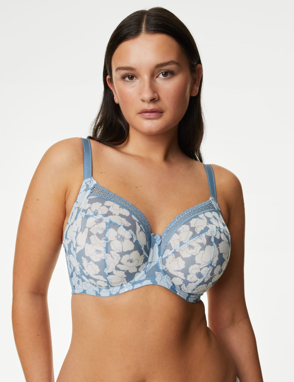 Printed Mesh Wired Extra Support Bra F-J image 3