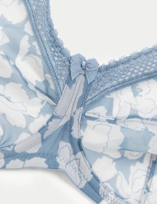 

M&S Collection Sujetador de sujeción adicional de malla con aros y estampado para copa F-JWomens - Grey Blue, Grey Blue