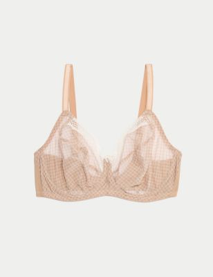 Printed Mesh Wired Extra Support Bra F-J