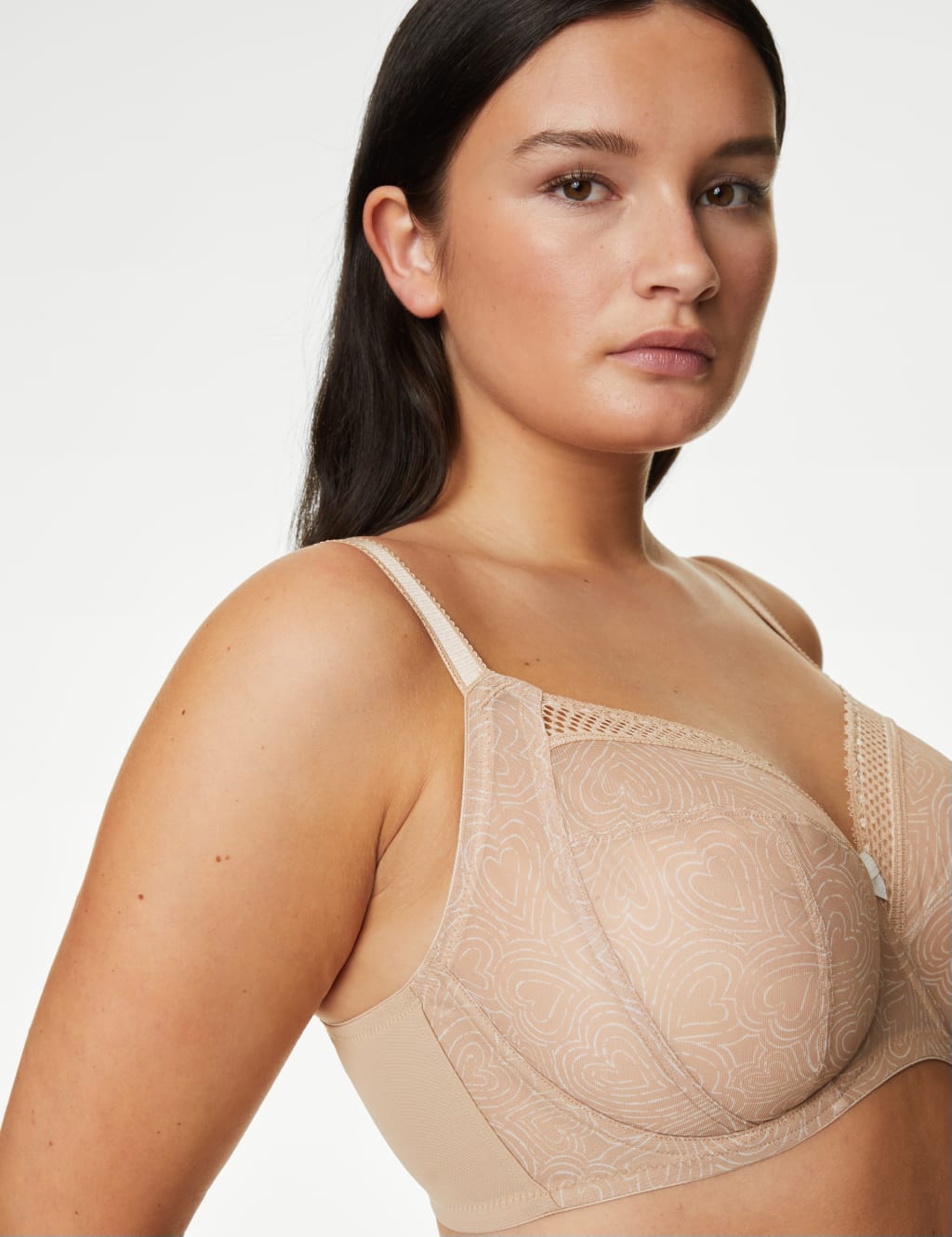 Printed Mesh Wired Extra Support Bra F-J image 2