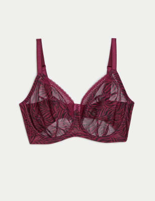 Printed Mesh Wired Extra Support Bra F-J