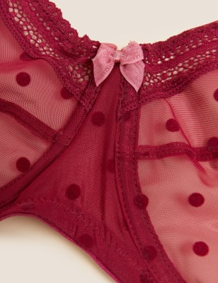 

Womens M&S Collection Minimizer-Bügel-BH mit gepunktetem Mesh (C-H) - Dark Raspberry, Dark Raspberry