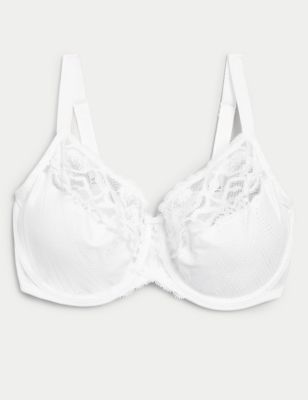 M&S Cotton Rich Bra Full Cup Non Padded Underwired Grey White 32-44 A-GG rrp £18