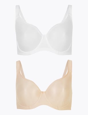 Lot de 2&nbsp;soutiens-gorge minimiseurs aspect soyeux, bonnets embo&icirc;ants&nbsp;C&nbsp;&agrave;&nbsp;l