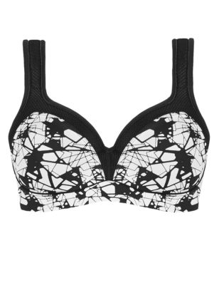 High Impact Abstract Print Underwired Push-Up Sports Bra A-DD | M&S ...