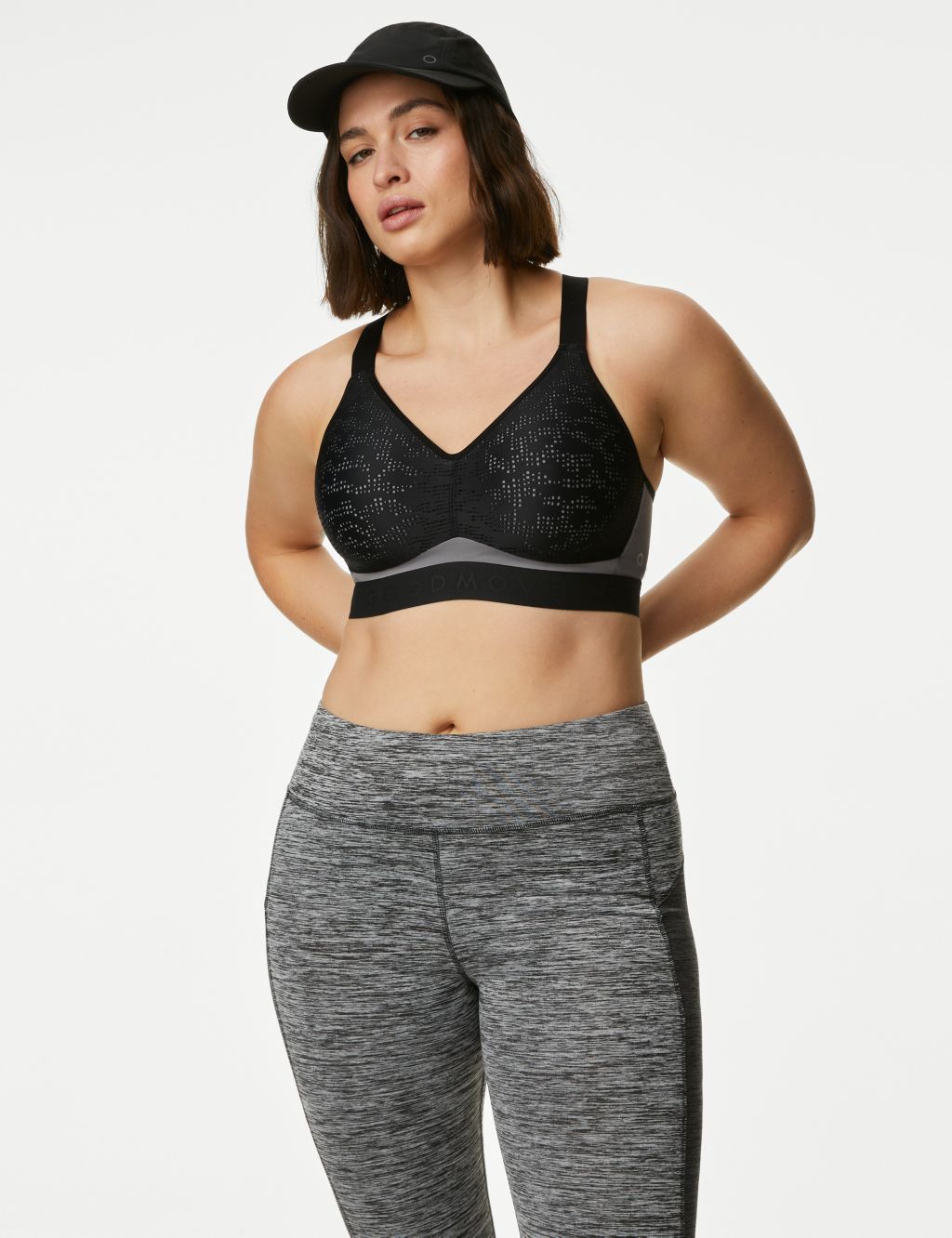 M&S ANGEL SPORTS Girls NON WIRED HIGH IMPACT SPORTS BRA In CARBON GREY Size  34AA £9.99 - PicClick UK