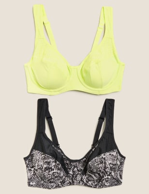 

Womens GOODMOVE 2pk High Impact Underwired Sports Bras A-H - Platinum, Platinum