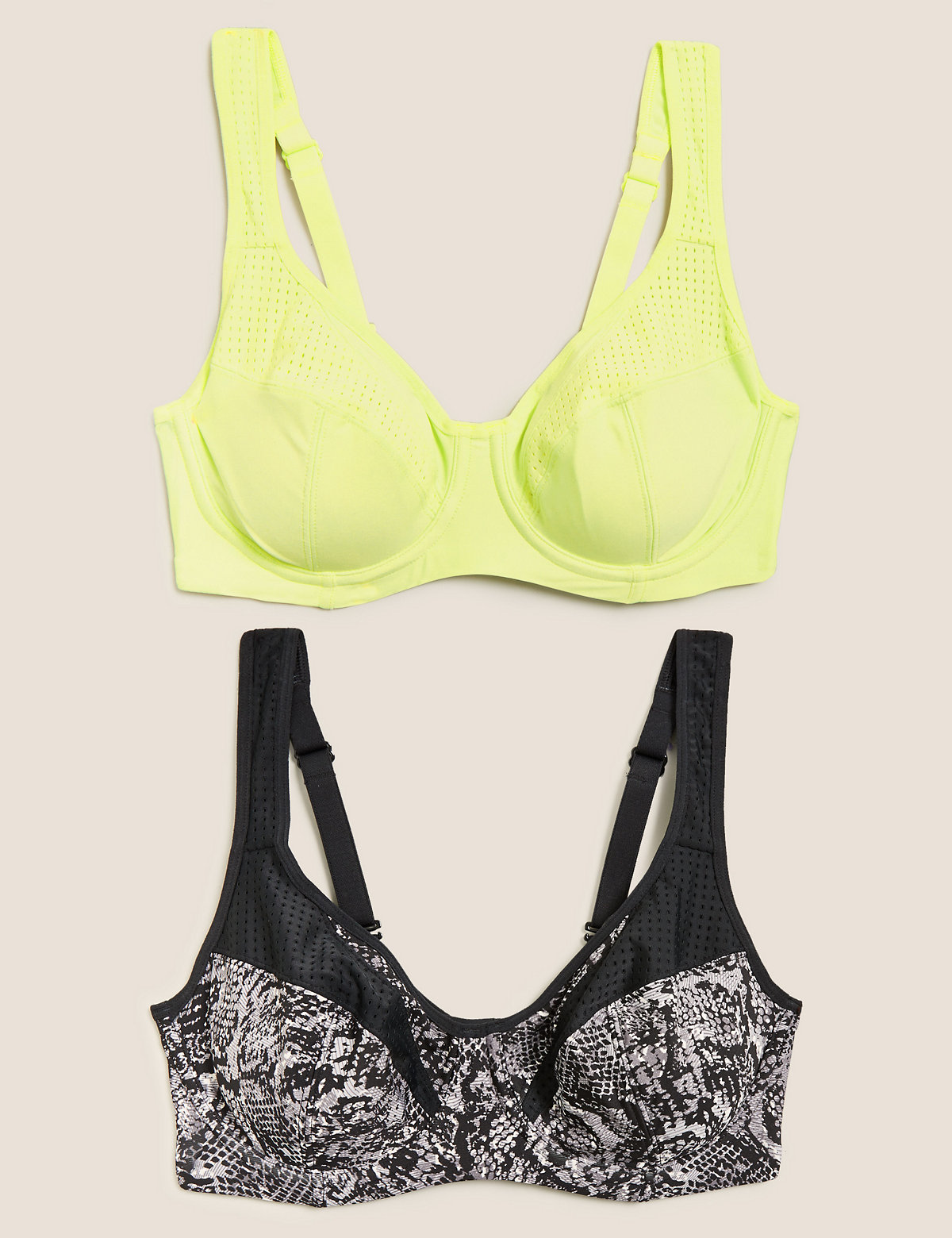2pk High Impact Underwired Sports Bras A-H