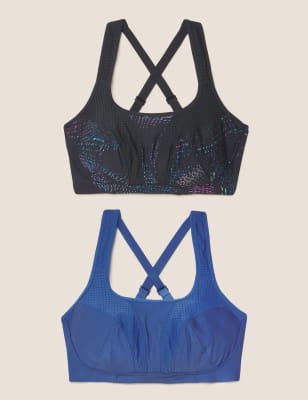 Dunnes Stores  Navy-print High Impact Underwired Sports Bra