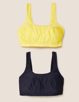 

Womens GOODMOVE 2pk High Impact Non-Wired Sports Bras A-H - Navy Mix, Navy Mix