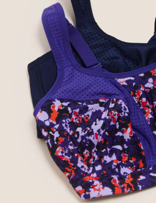 

Womens GOODMOVE 2er-Pack bügellose Sport-BHs für ultimativen Halt (A-E) - Dark Purple, Dark Purple