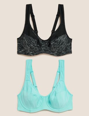 Buy Marks & Spencer 2pk High Impact Non Wired Sports Bras A-E