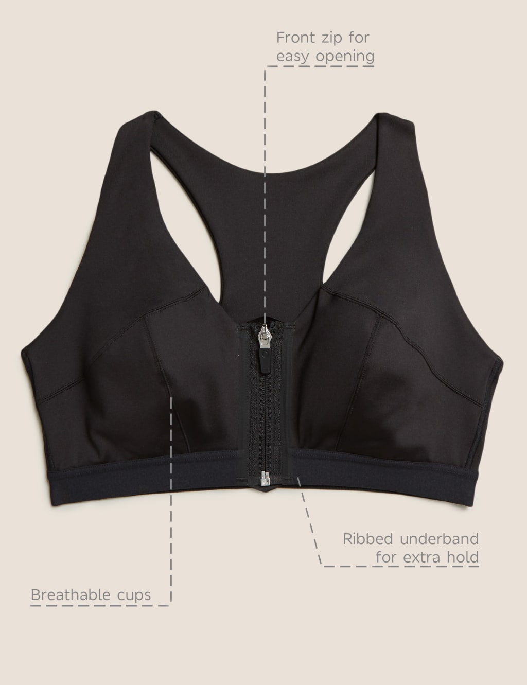 Ultimate Support Non Wired Sports Bra A-E image 8