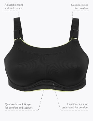 Extra High Impact High Neck Sports Bra A-G, M&S