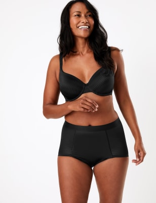 Culotte &eacute;chancr&eacute;e sans coutures apparentes &agrave; rayures transparentes