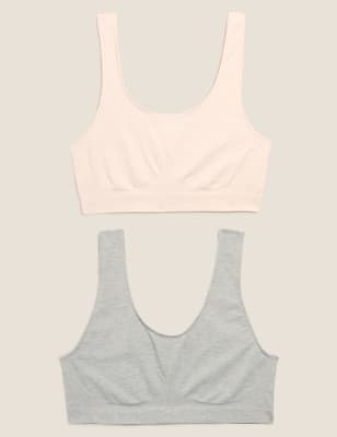 2pk Non-Wired Full Cup Crop Tops