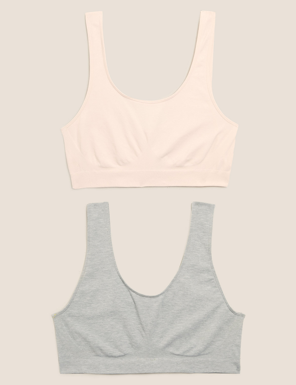 2pk Non-Wired Full Cup Crop Tops