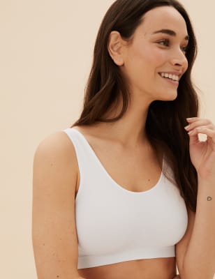 

Womens M&S Collection 3pk Non Wired Crop Tops - White Mix, White Mix
