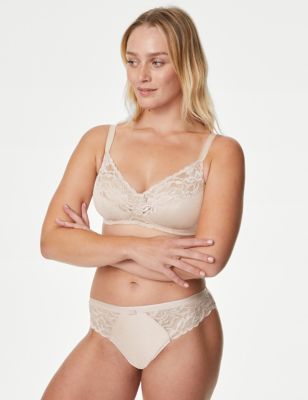Marks And Spencer Womens M&S Collection Wild Blooms Non-Padded Full Cup Bra A-E - Opaline